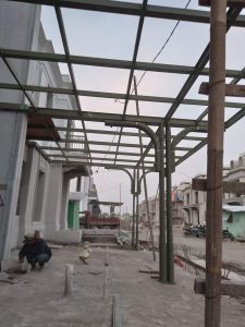 Proses Pemasangan Rangka kanopi